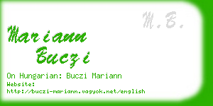 mariann buczi business card